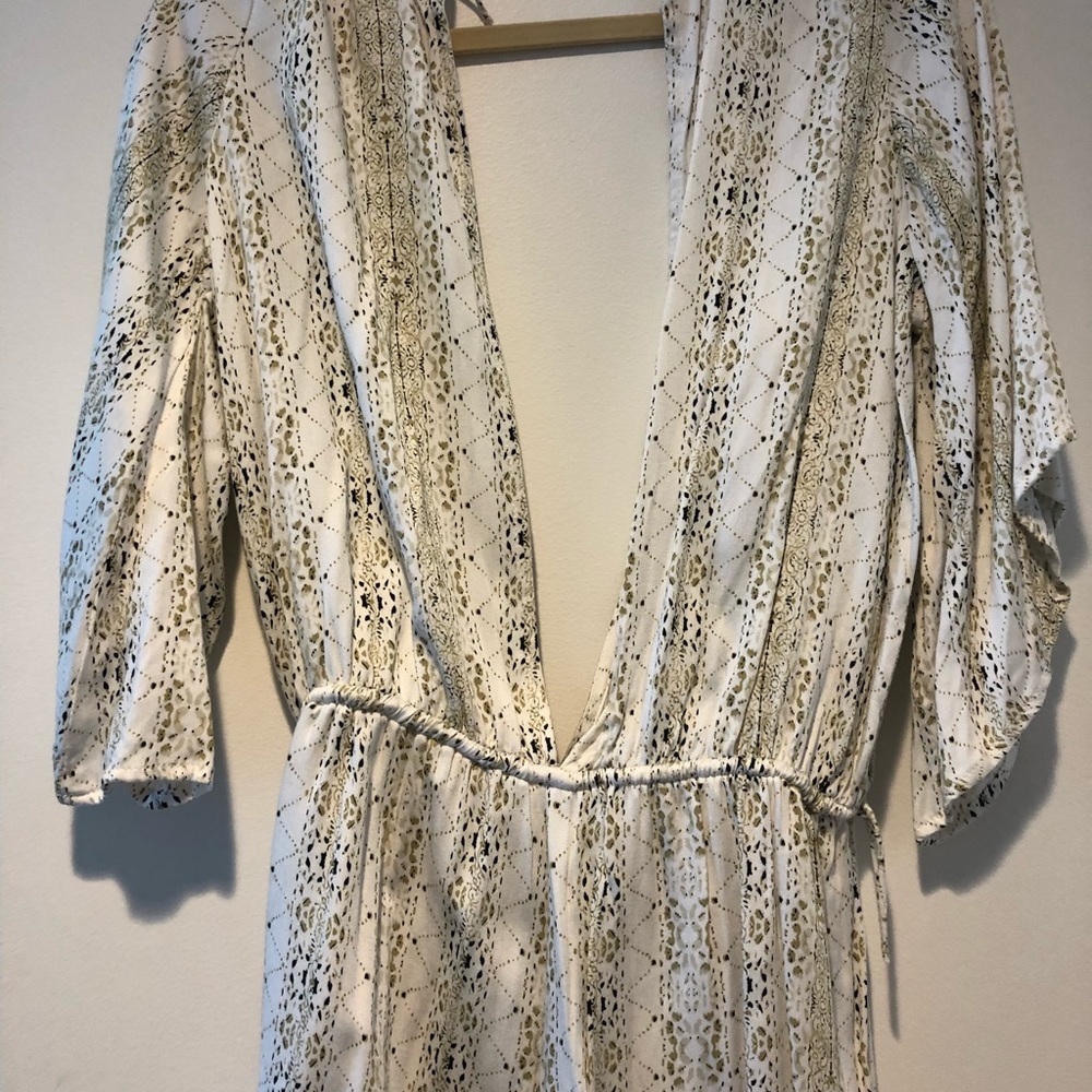 Deep V Front And Back Snake Print Romper - image 5